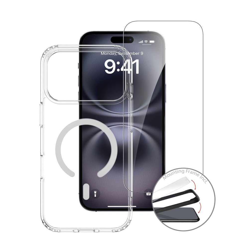 iPhone 18 Pro Max / 17 Pro Max 4Smarts 360° Protection Set with Case & Screen Protection Glass - MagSafe Compatible - Transparent