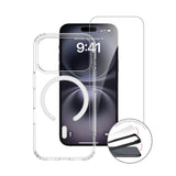 iPhone 18 Pro / 17 Pro 4Smarts 3-in-1 Premium Starter Set - MagSafe Case, Screen Protector & 20W Wall Charger - Transparent / White