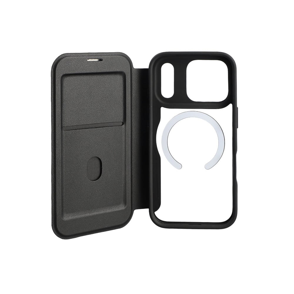 iPhone 18 Pro / 17 Pro 4smarts Urban Pro Flip Case - MagSafe Compatible - Transparent / Black