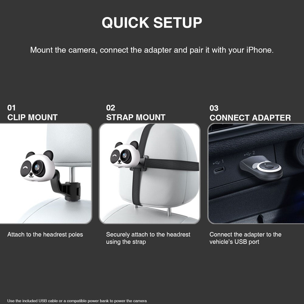 4Smarts 2-in-1 Wireless Camera Adapter for Apple CarPlay - Panda