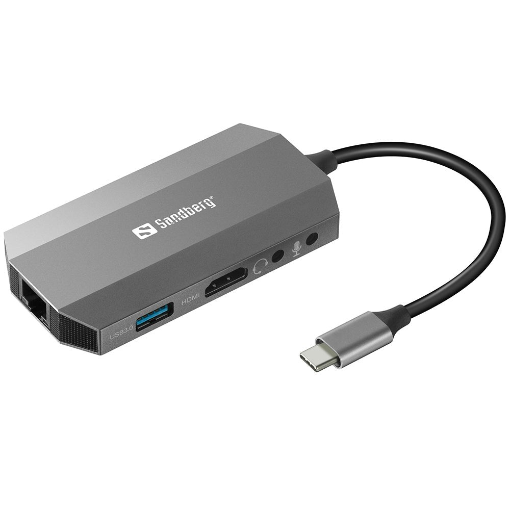 Sandberg USB-C 6-in-1 Multi Adapter - Grey