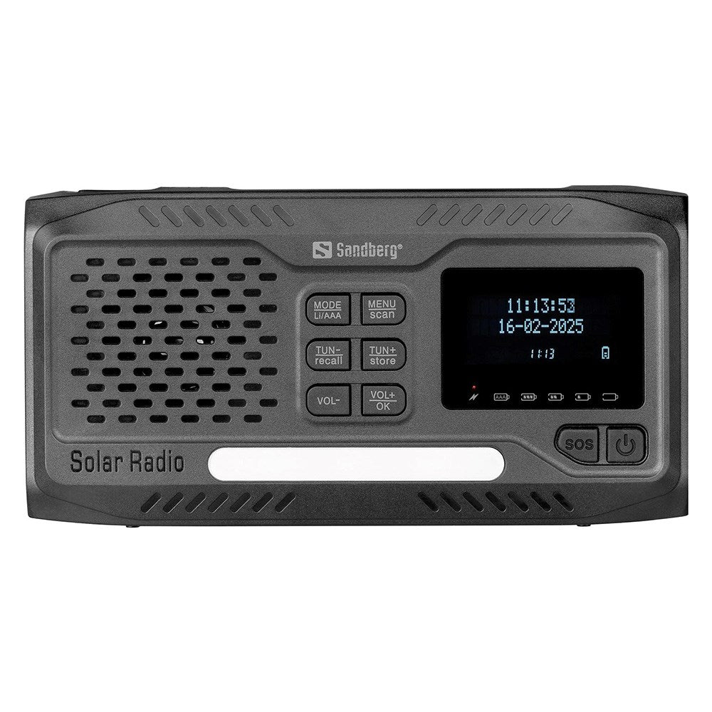 Sandberg Active Survivor Emergency Radio with 4500mAh Solar Powerbank & DAB / FM Radio - Black