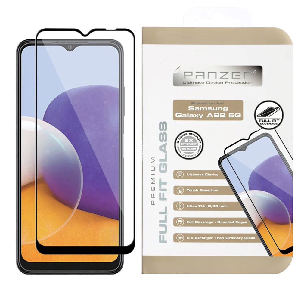 Samsung Galaxy A22 (5G) PANZER Premium Full-Fit Glass - Black Frame