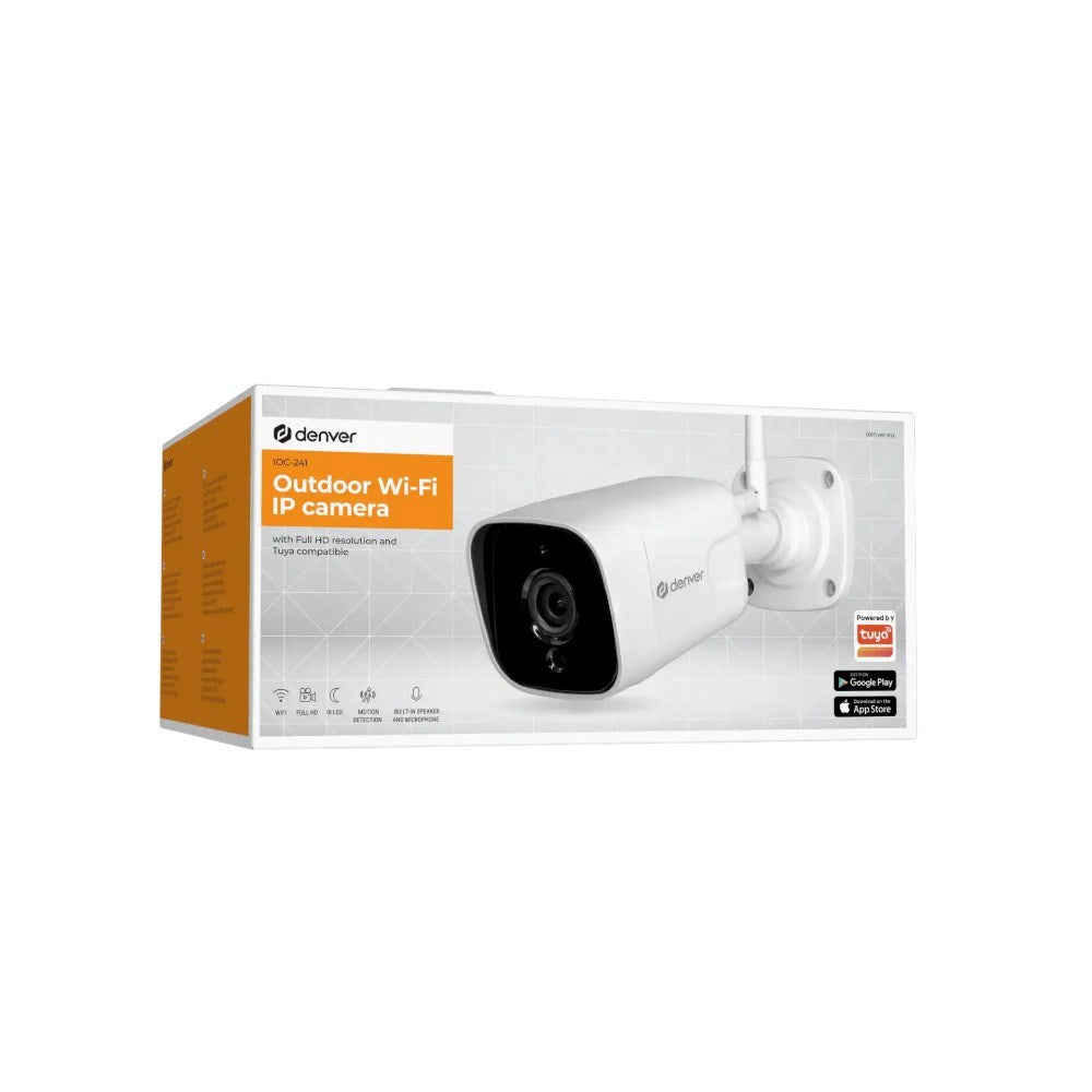 Denver IOC-241 Outdoor Smart Home Camera - Tuya Compatible - White
