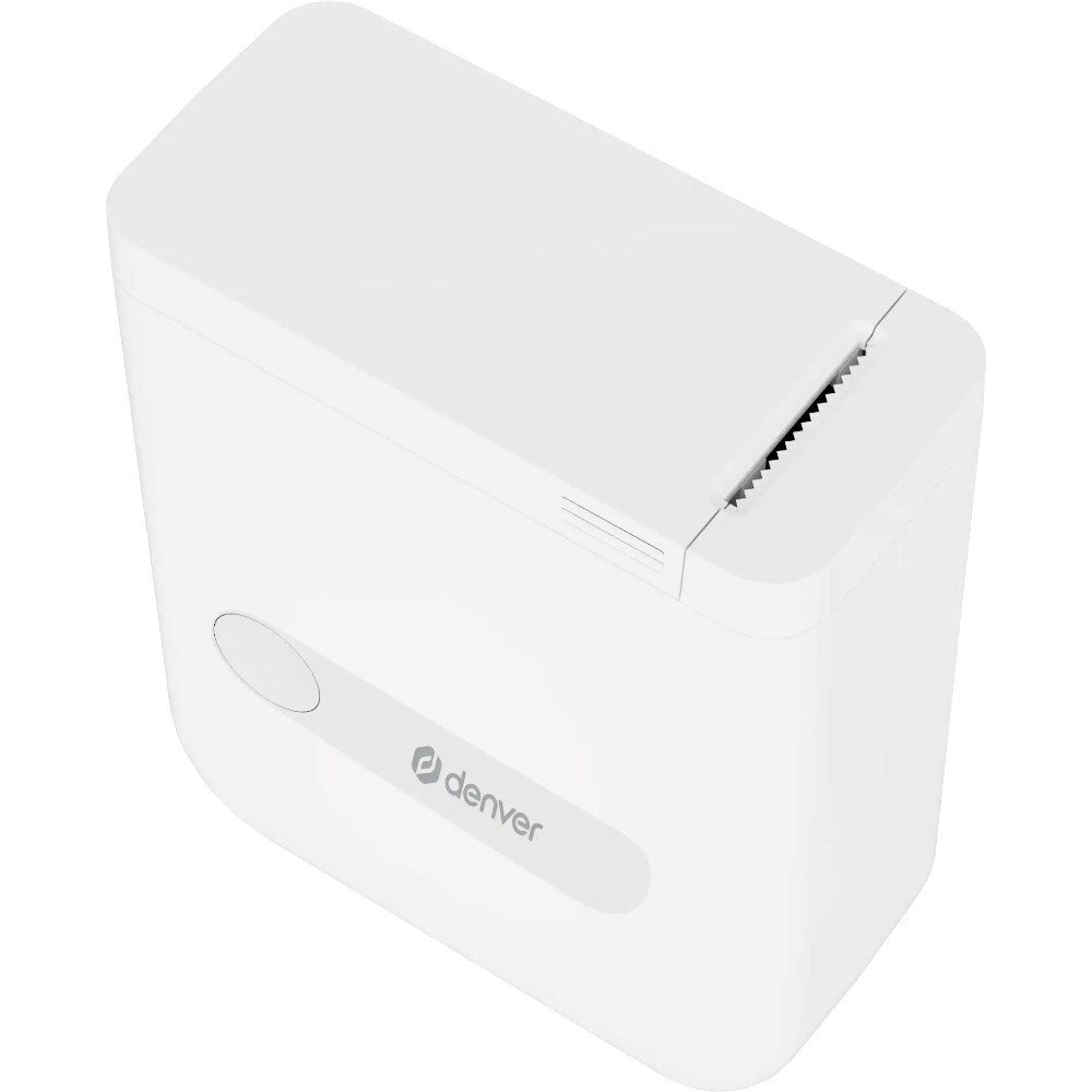 Denver MBP-16 Mini Bluetooth Thermal Printer with 4x Thermal Sticker Paper - White