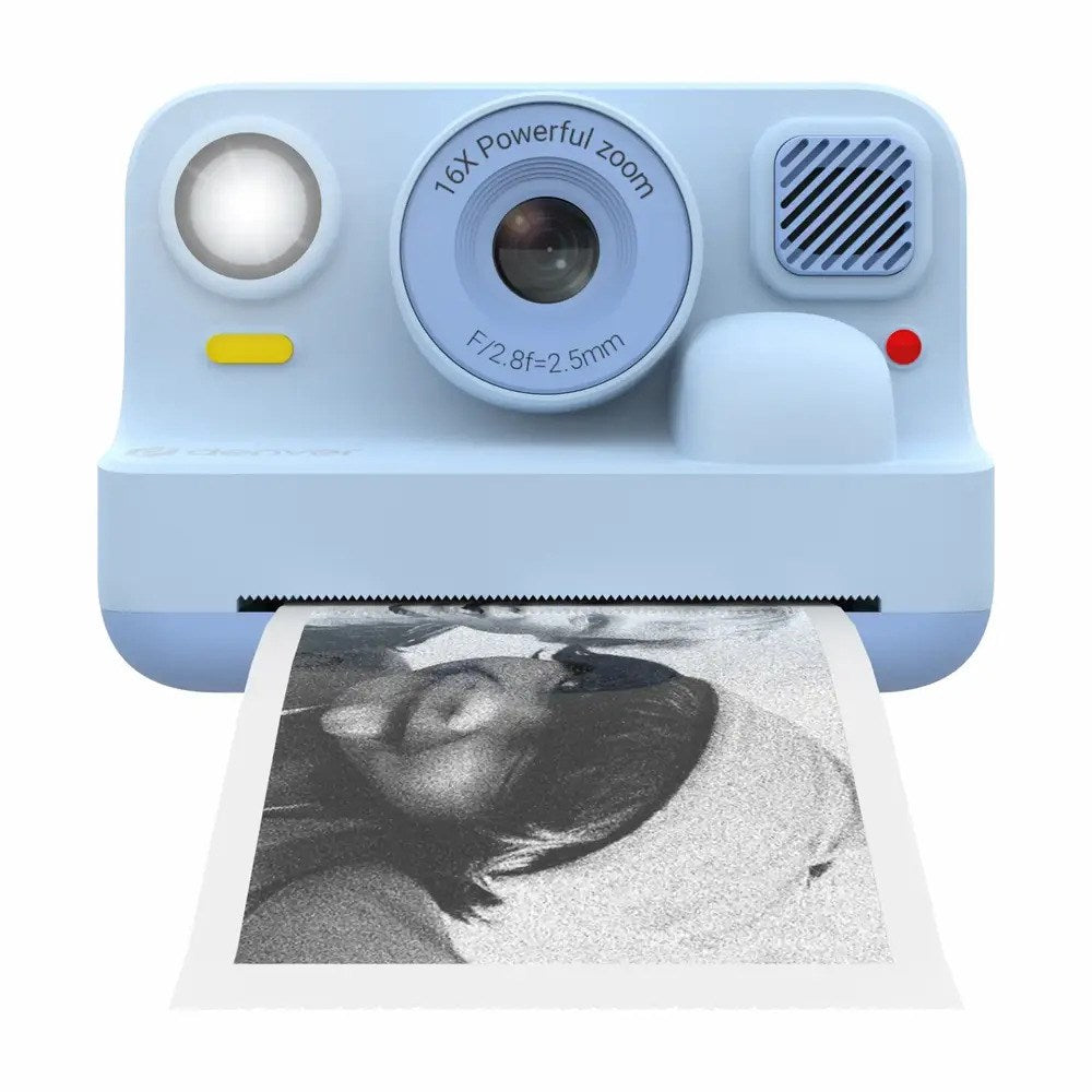 Denver KPC-1374BTBU Camera for Kids with Built-in Thermal Printer & Games - Light Blue