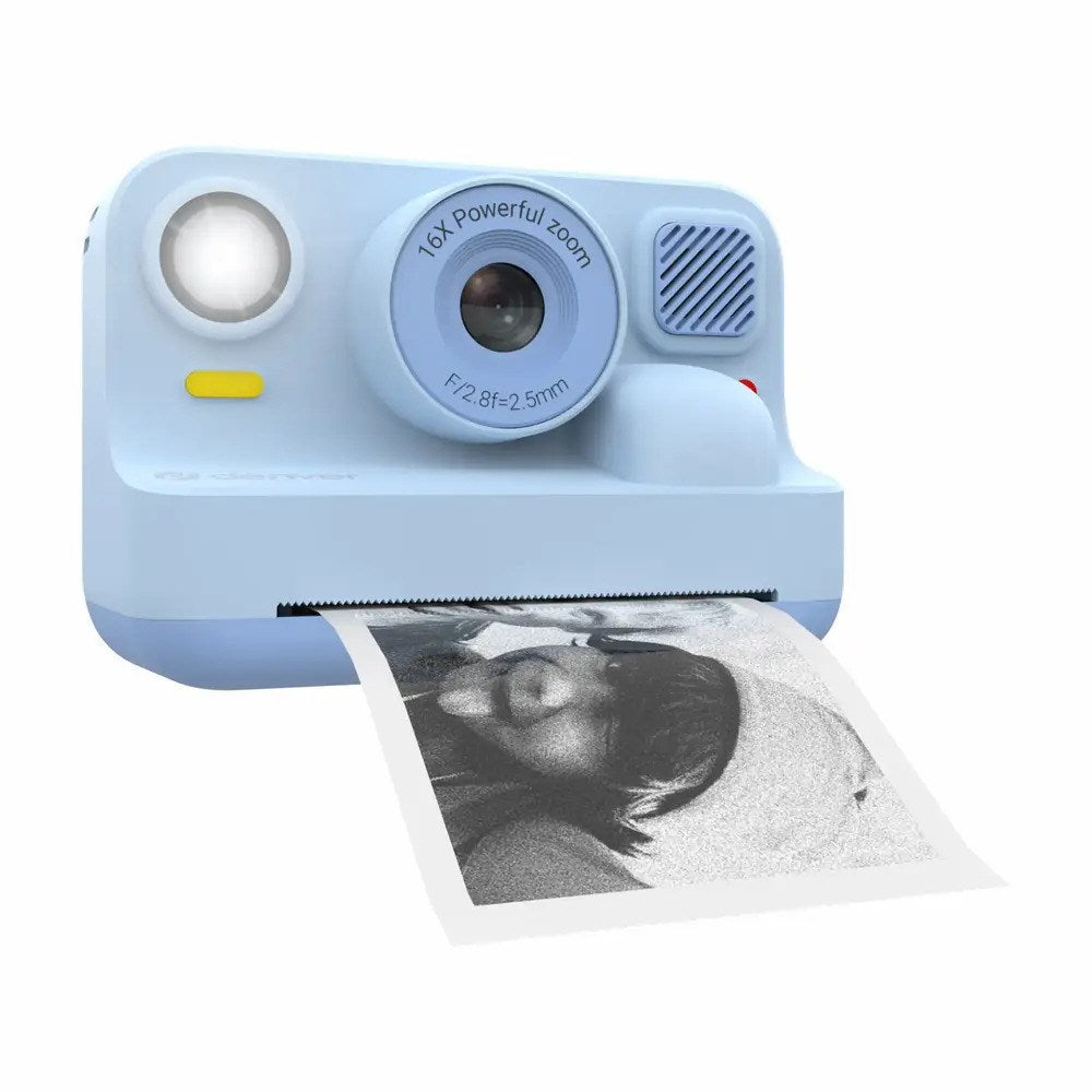 Denver KPC-1374BTBU Camera for Kids with Built-in Thermal Printer & Games - Light Blue