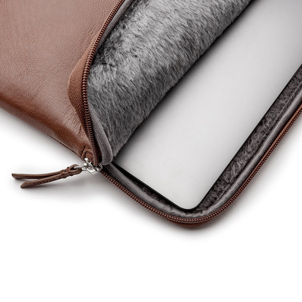 Trunk Genuine Leather Sleeve for MacBook 13" (32 x 23 x 2 cm) - Brown