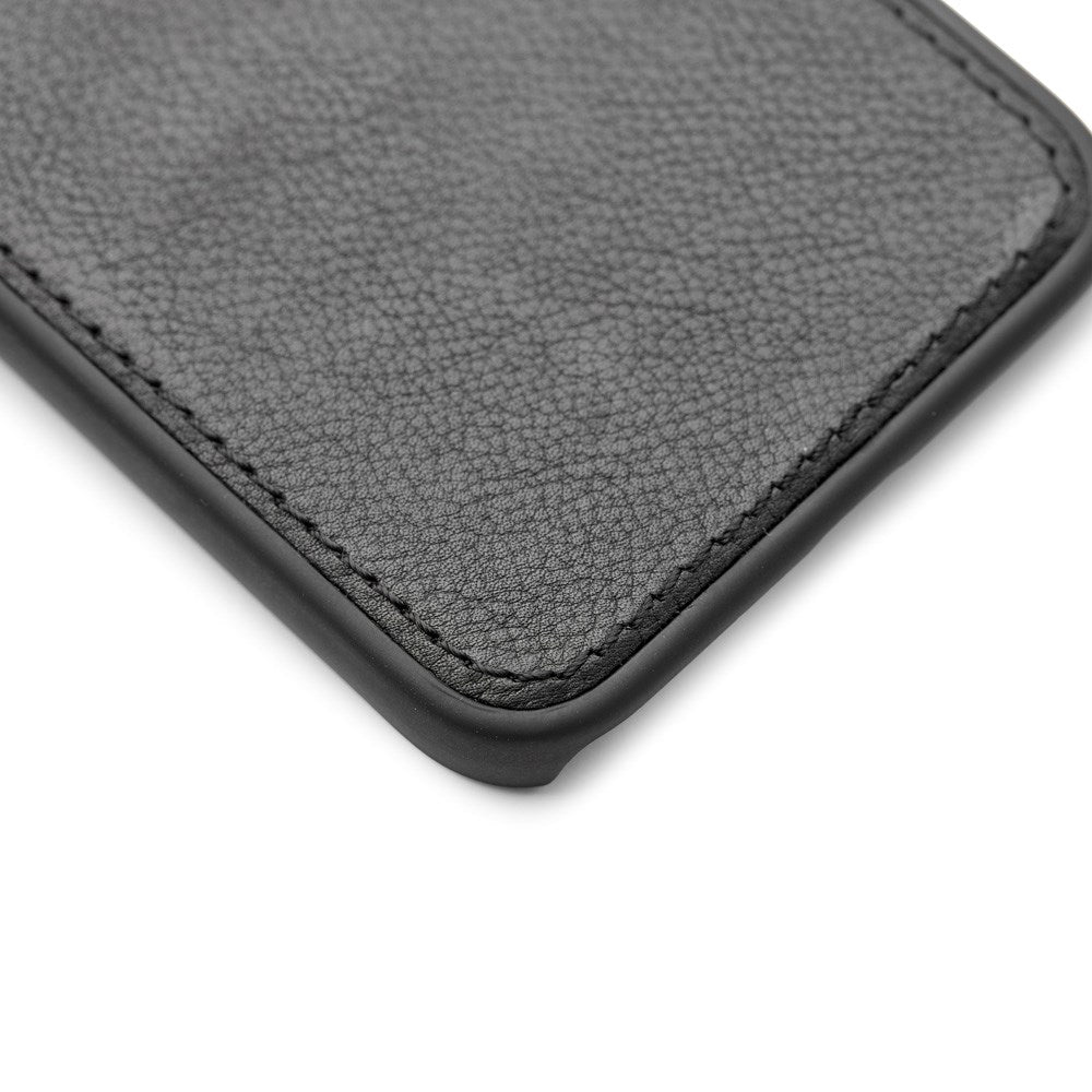 Trunk iPhone 12 Mini Genuine Leather Flip Case with Removable Back Case - Black