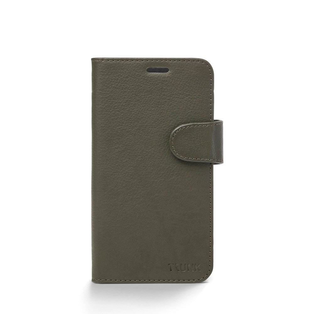 Trunk iPhone 12 / 12 Pro Genuine Leather Flip Case with Removable Back Case - Green