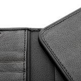 Trunk iPhone 12 Pro Max Genuine Leather Flip Case with Removable Back Case - Black