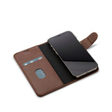 Trunk iPhone 12 Pro Max Genuine Leather Flip Case with Removable Back Case - Brown