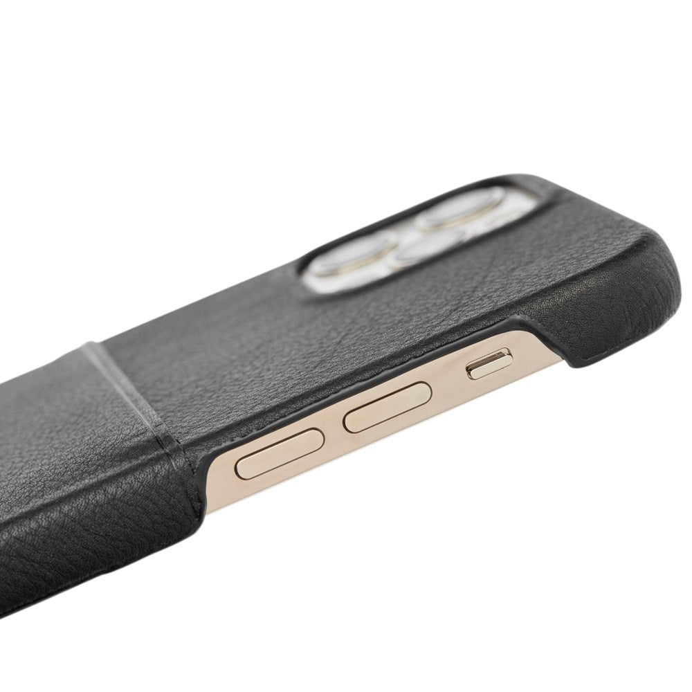 Trunk iPhone 11 Pro / XS / X Genuine Leather Case with Card Pocket - Black