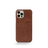 Trunk iPhone 13 Mini Genuine Leather Case with Card Pocket - Brown