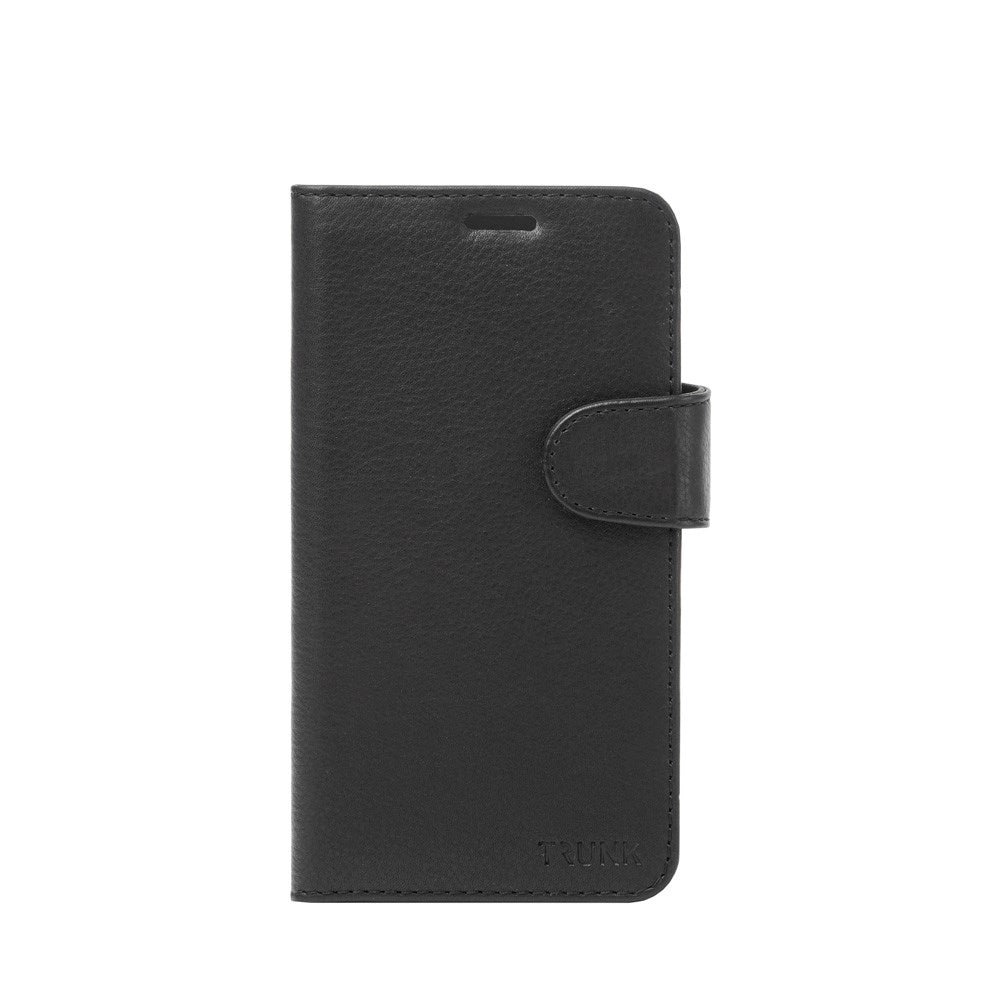 Trunk iPhone 13 Mini Genuine Leather Flip Case with Removable Back Case - Black