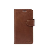 Trunk iPhone 13 Pro Genuine Leather Flip Case with Removable Back Case - Brown