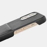 Trunk iPhone 13 Genuine Leather Case with Card Pocket - Black