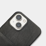 Trunk iPhone 13 Genuine Leather Case with Card Pocket - Black