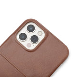 Trunk iPhone 13 Genuine Leather Case with Card Pocket - Brown