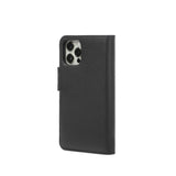 Trunk iPhone 13 Pro Max Genuine Leather Flip Case with Removable Back Case - Black