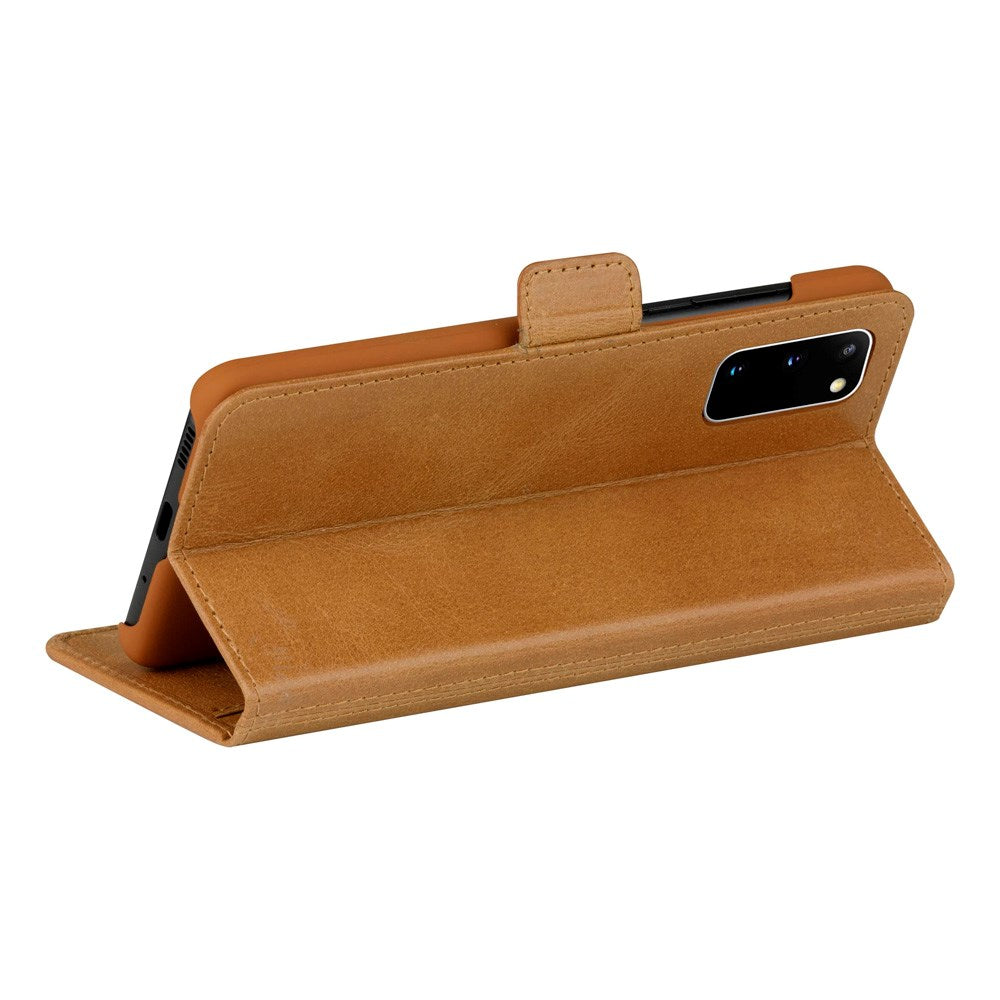 Samsung Galaxy S20 dbramante1928 Copenhagen Slim Genuine Leather Flip Case with Wallet - Tan
