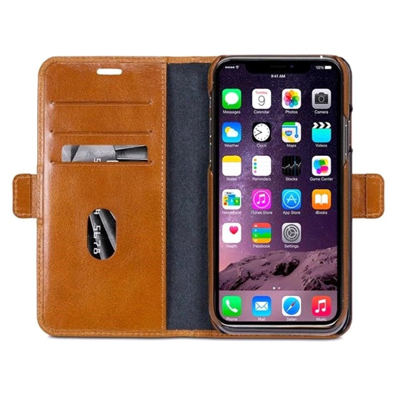 iPhone 12 / 12 Pro dbramante1928 Lynge Genuine Leather Magnet Wallet Case - Tan