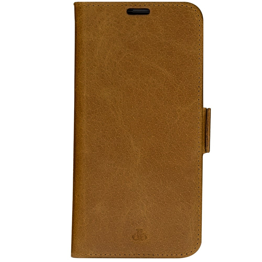 iPhone 14 dbramante1928 Copenhagen Genuine Leather Magnet Flip Case - Tan