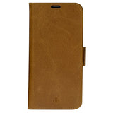 iPhone 14 Pro Max dbramante1928 Copenhagen Genuine Leather Magnet Flip Case - Tan