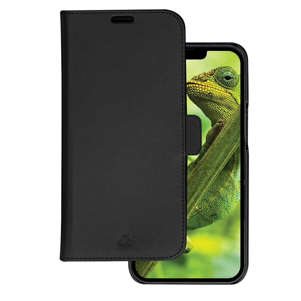 iPhone 14 Plus dbramante1928 Lynge Genuine Leather Magnet Flip Case - Black