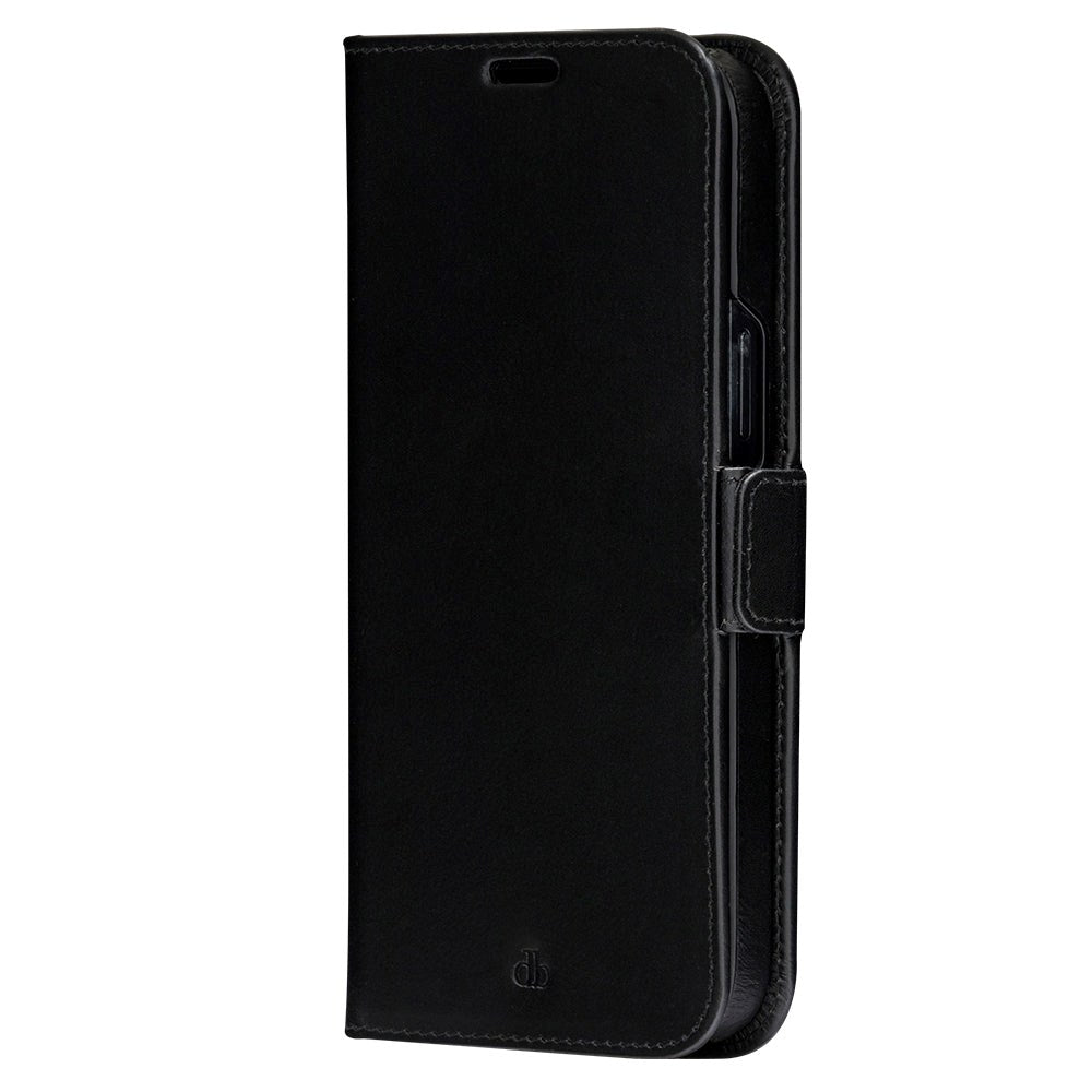 iPhone 14 Pro Max dbramante1928 Lynge Genuine Leather Magnet Flip Case - Black