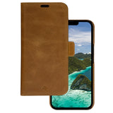 iPhone 14 Pro Max dbramante1928 Lynge Genuine Leather Magnet Flip Case - Tan