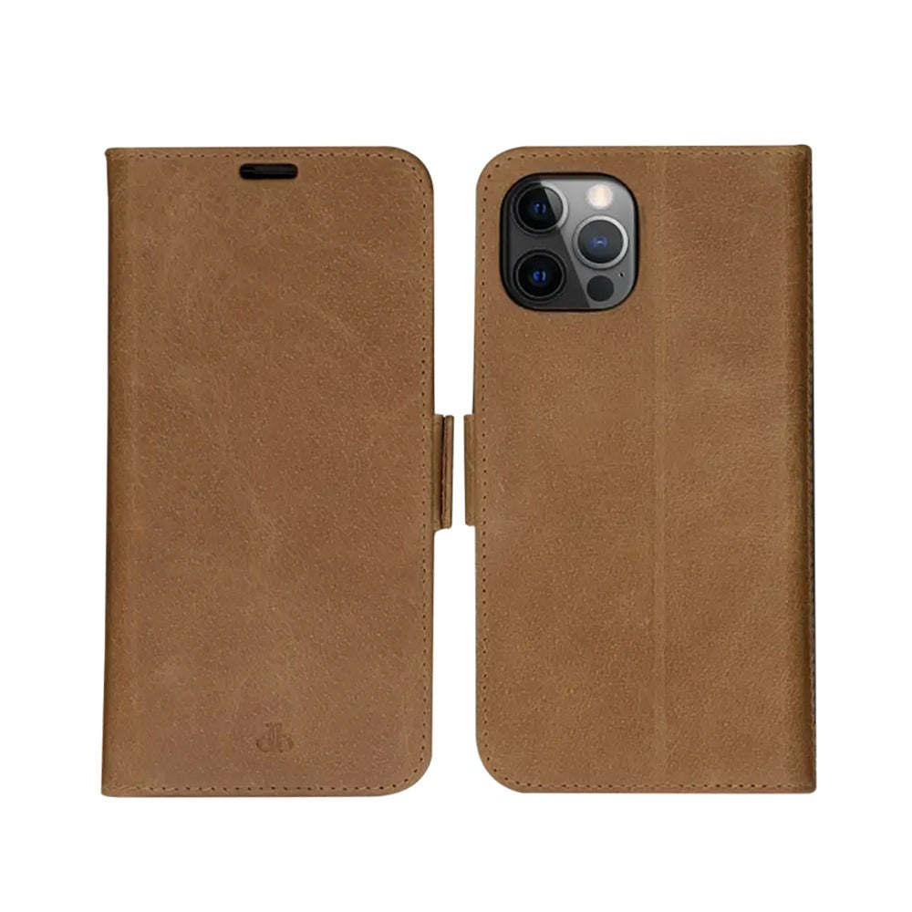 iPhone 12 / 12 Pro dbramante1928 Copenhagen Genuine Leather Magnet Flip Case - Tan