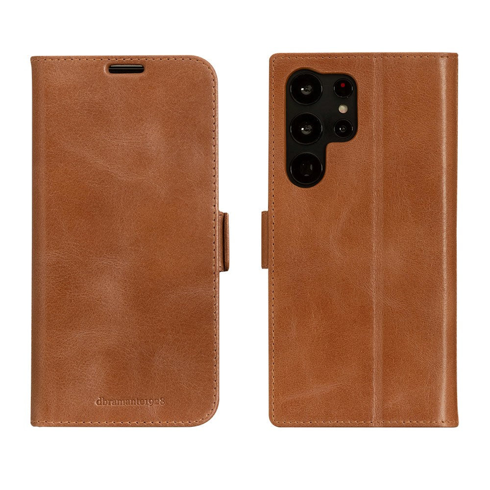 Samsung Galaxy S23 Ultra dbramante1928 Copenhagen Genuine Leather Magnet Flip Case - Tan