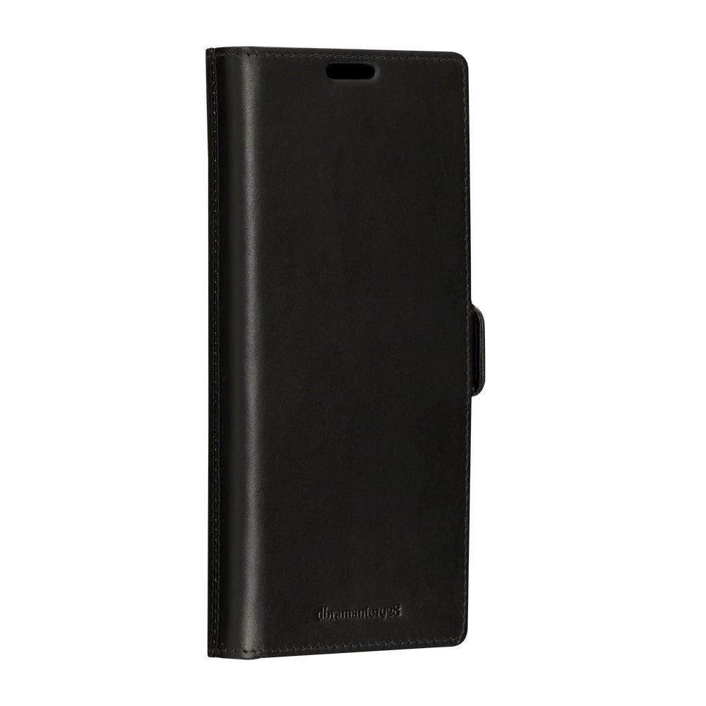 Samsung Galaxy S23 Ultra Lynge Genuine Leather Magnet Flip Case - Black