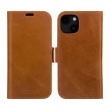 iPhone 15 Plus dbramante1928 Lynge Genuine Leather Magnet Flip Case - Tan