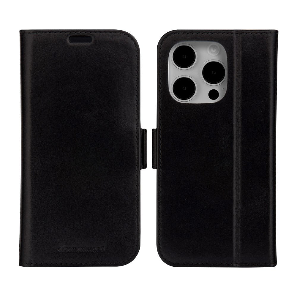 iPhone 15 Pro dbramante1928 Copenhagen Slim Genuine Leather Case w. Wallet - Black