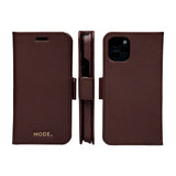 iPhone 12 Mini dbramante1928 New York 2-in-1 Genuine Leather Flip Case - Dark Chocolate