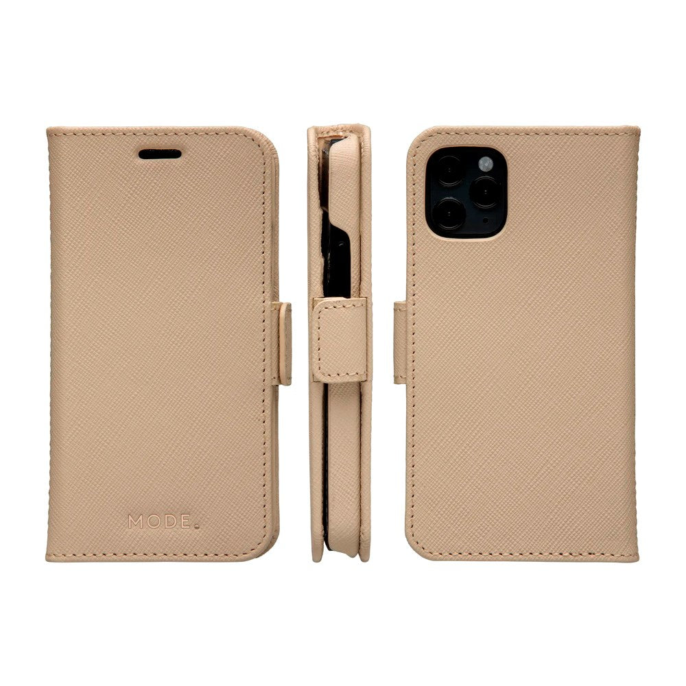 iPhone 12 Mini dbramante1928 New York 2-in-1 Genuine Leather Flip Case - Sahara Sand