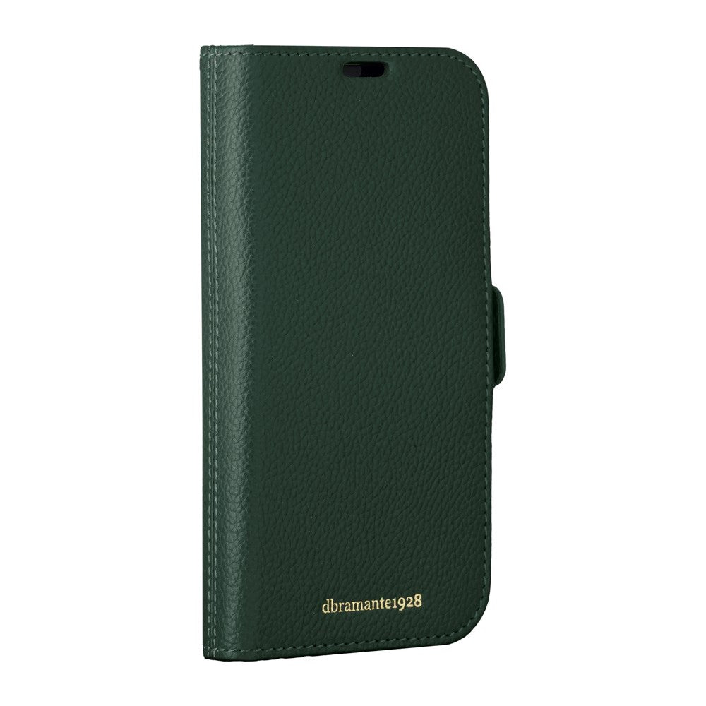 iPhone 15 Pro Max dbramante1928 New York 2-in-1 Genuine Leather Flip Case - Evergreen