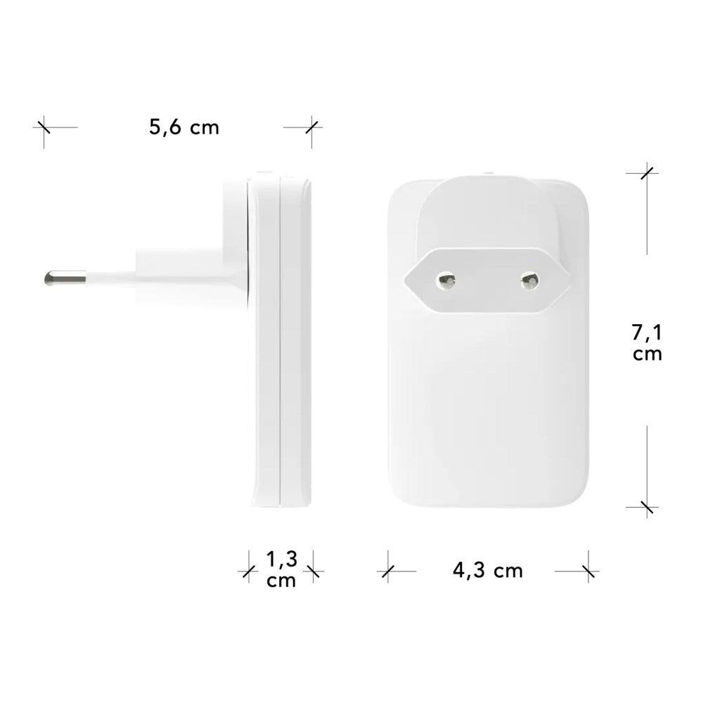 dbramante1928 Slim Wall Charger with 1x USB-C 30W & 1x USB-A 30W - White