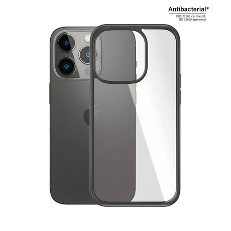 iPhone 14 Pro Case PanzerGlass AntiBacterial ClearCase - Black Edge