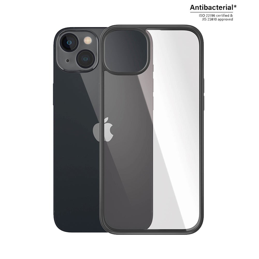 iPhone 14 Plus Case PanzerGlass AntiBacterial ClearCase - Black Edge