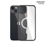 iPhone 14 Plus Case PanzerGlass AntiBacterial ClearCase - MagSafe Compatible - Black Edge