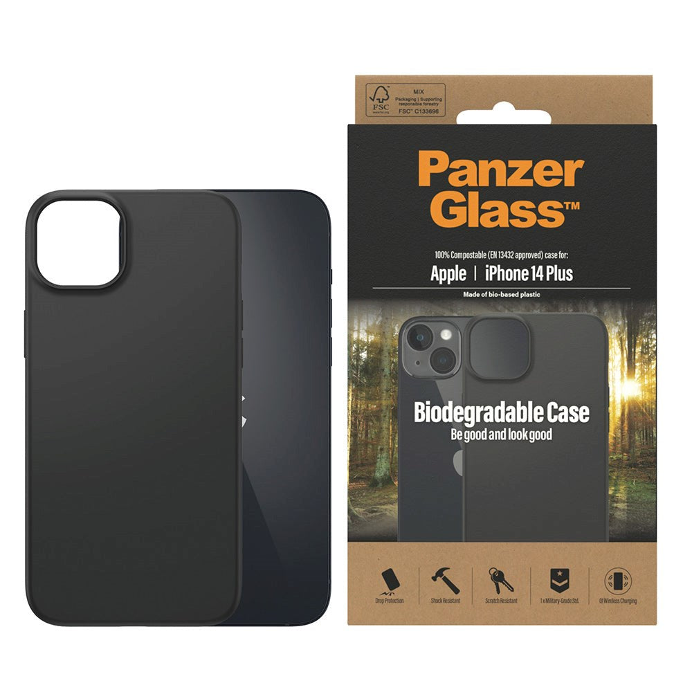 iPhone 14 Plus PanzerGlass Biodegradeable Case - 100% Plant-Based - Black