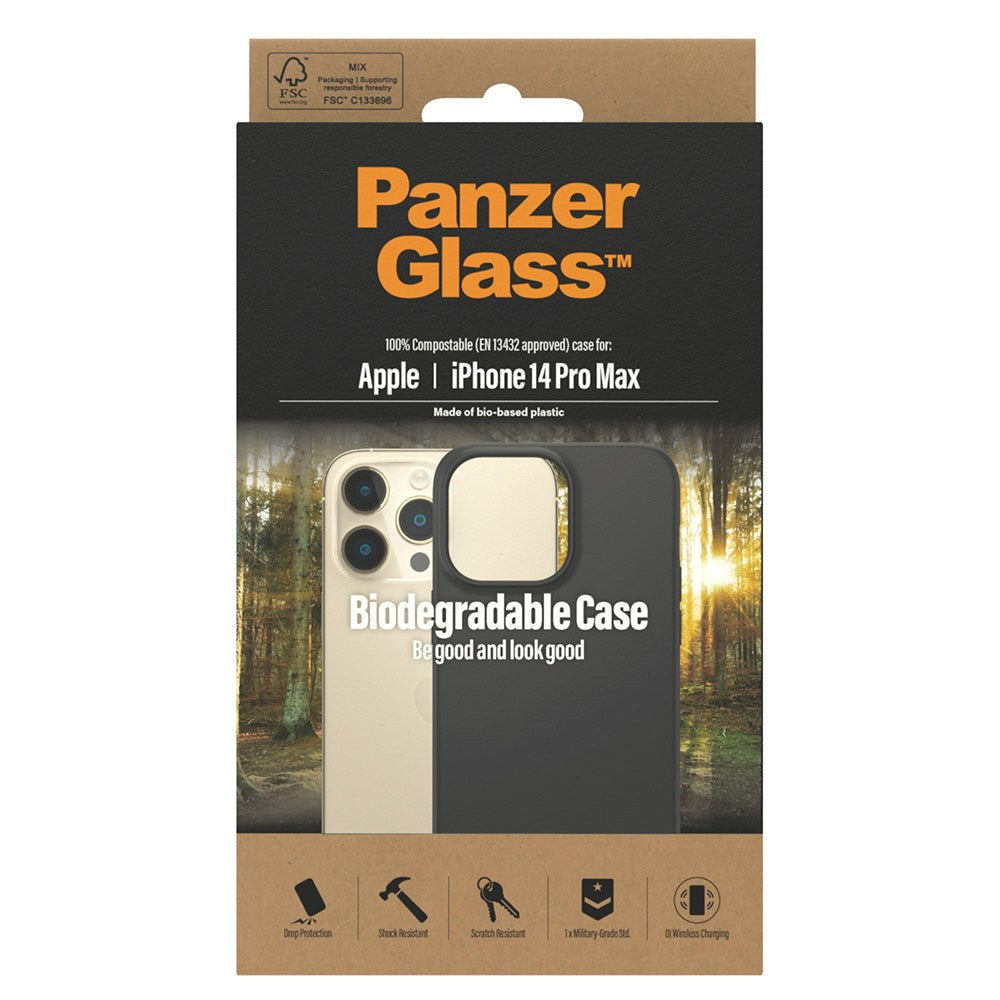 iPhone 14 Pro Max PanzerGlass Biodegradeable Case - 100% Plant-Based - Black