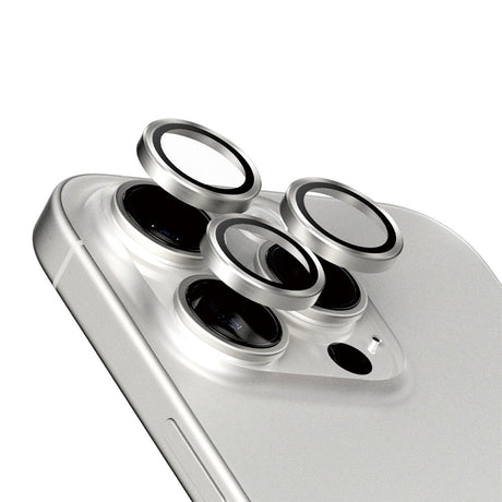 iPhone 15 Pro / 15 Pro Max PanzerGlass Hoops - Camera Protection - Platinum Strength - White Titanium