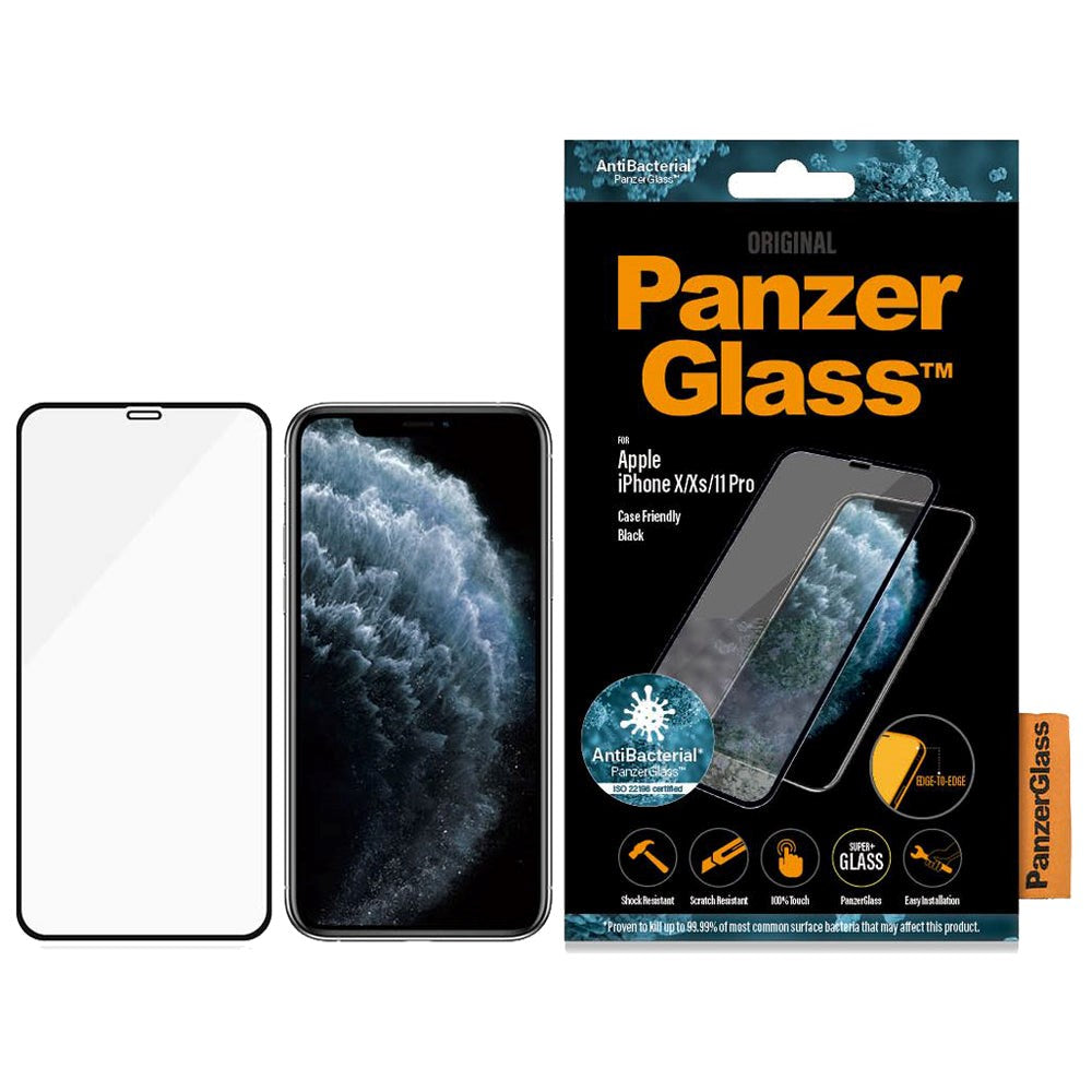 iPhone 11 Pro / Xs / X PanzerGlass Screen Protector - Case Friendly - Black