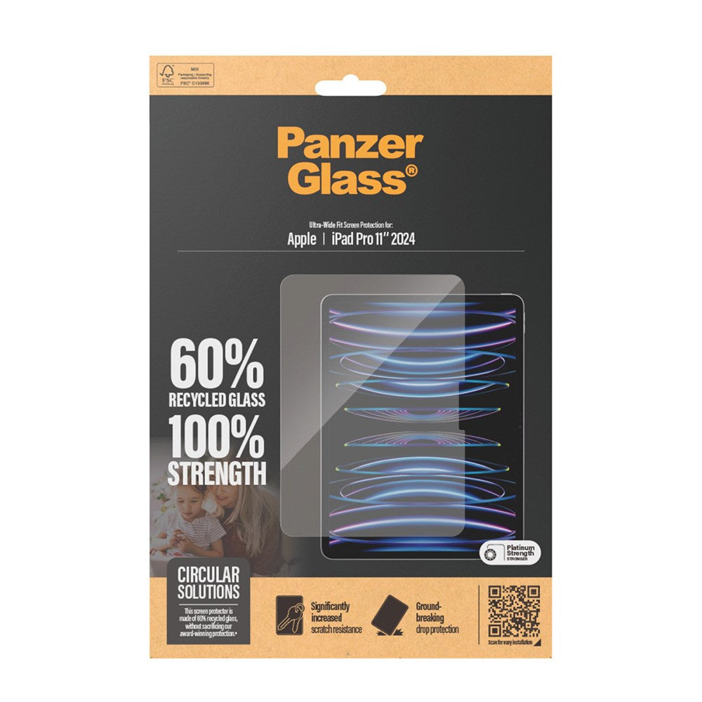 iPad Pro 11" (2024) PanzerGlass Ultra-Wide Fit Screen Protector - Platinum Strength - Transparent