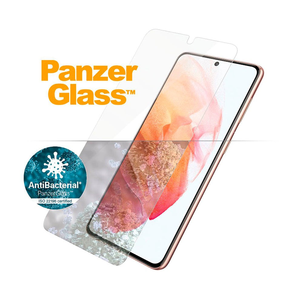 Samsung Galaxy S21 PanzerGlass AntiBacterial Edge-to-Edge Ultrasonic Fingerprint Screen Protector - Case Friendly - Transparent