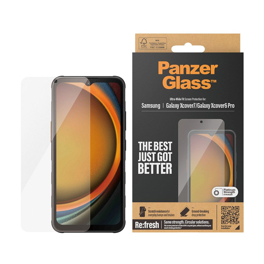 Samsung Galaxy Xcover 7 / Xcover 6 Pro PanzerGlass Ultra Wide Fit Re:fresh Screen Protector - Platinum Strength - Transparent